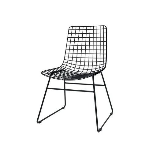 Designer Metal Cafe Lounge Chair Wire Chair Sets With Coffee Table Black Powder Coated Wire Metal Furniture at Cheap Price