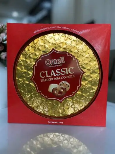 Premium Quality Hot New Top Selling - Omeli Brand Tasty Assorted Cookies in Round Tin Box 362g 12 month shelf-life