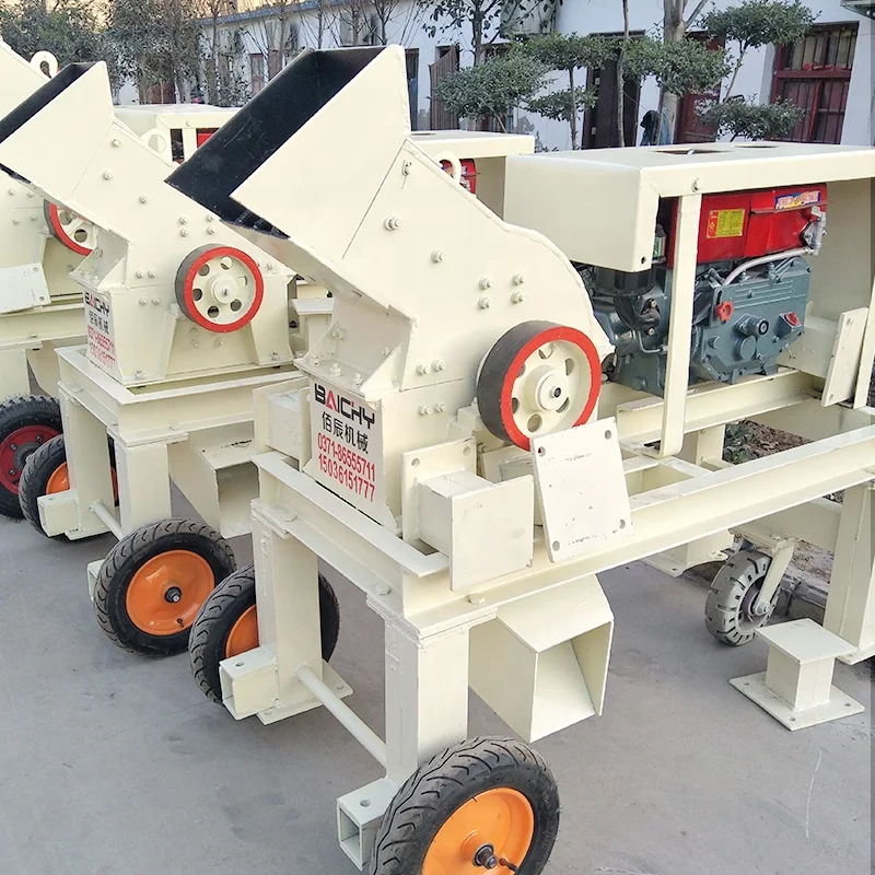 Portable Mini Gravel Crusher Machine Price, Diesel Engine Mobile Hammer Crusher, Gold Coal Clay Brick Concrete Hammer Crusher