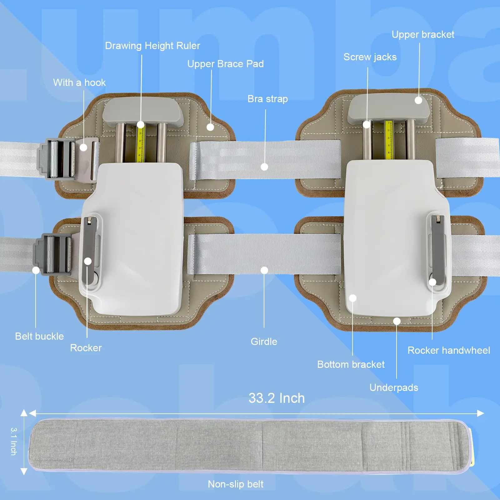 TJ-BM015 Spinal Stretcher Device Support Back Reliever Posture Corrector for Back Spine Pain Relief Waist Back Brace