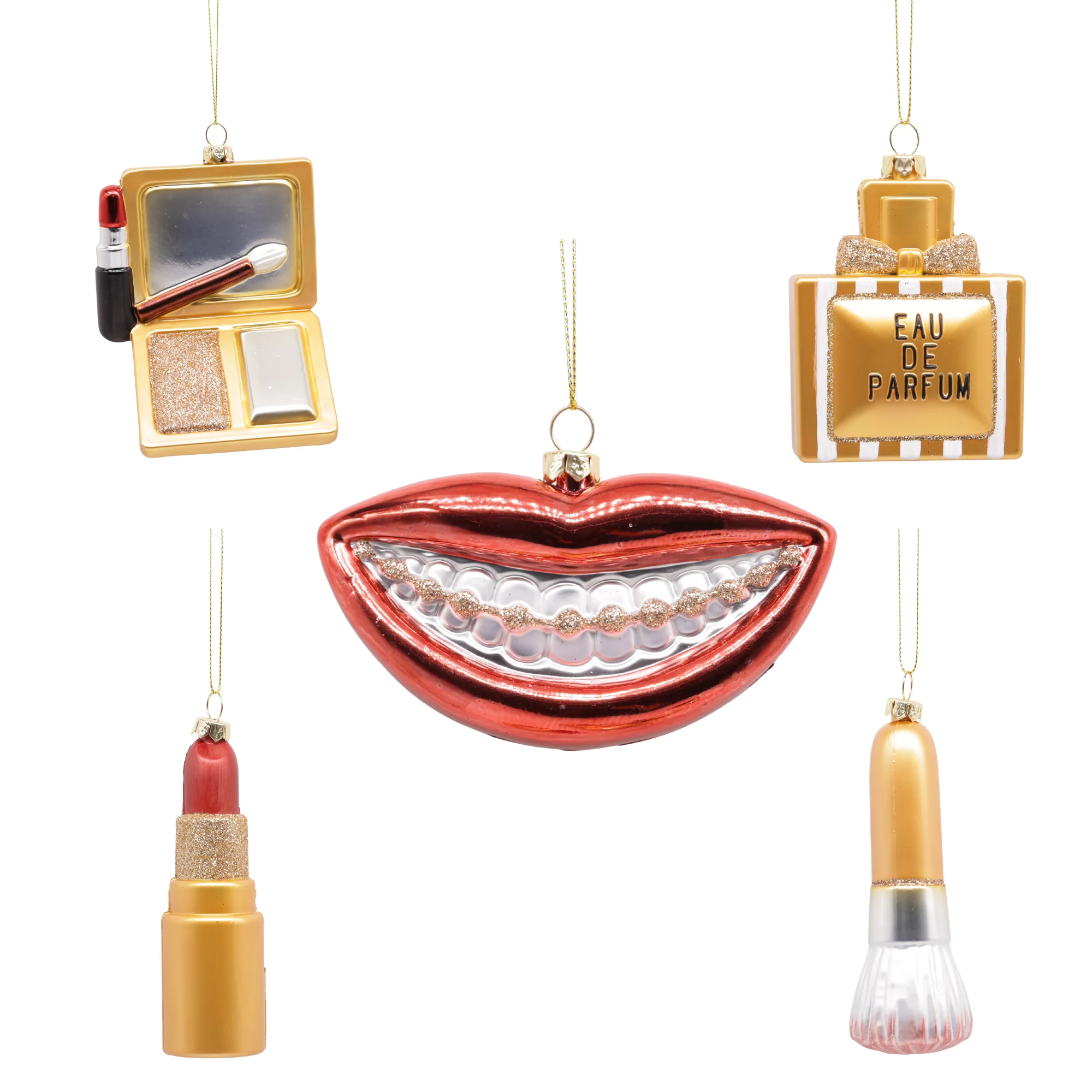 Luxurious Christmas Make Up and Glamour Gifts Glass and Plastic Blown Ornaments for Christmas Tree Perfume Bottle