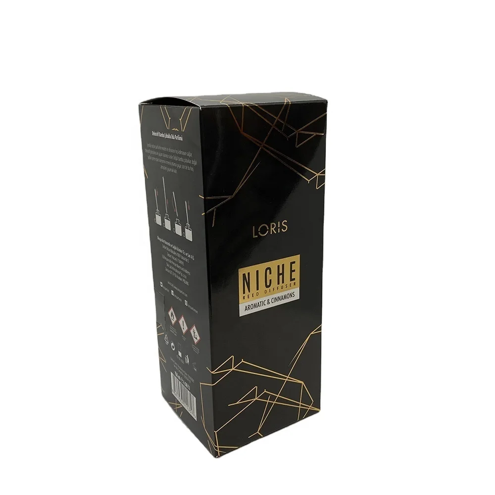 Ambient Scent Box With Customized Window Bottle Box Elegant Texture And Pattern Printed Black Best Selling Cheap Price