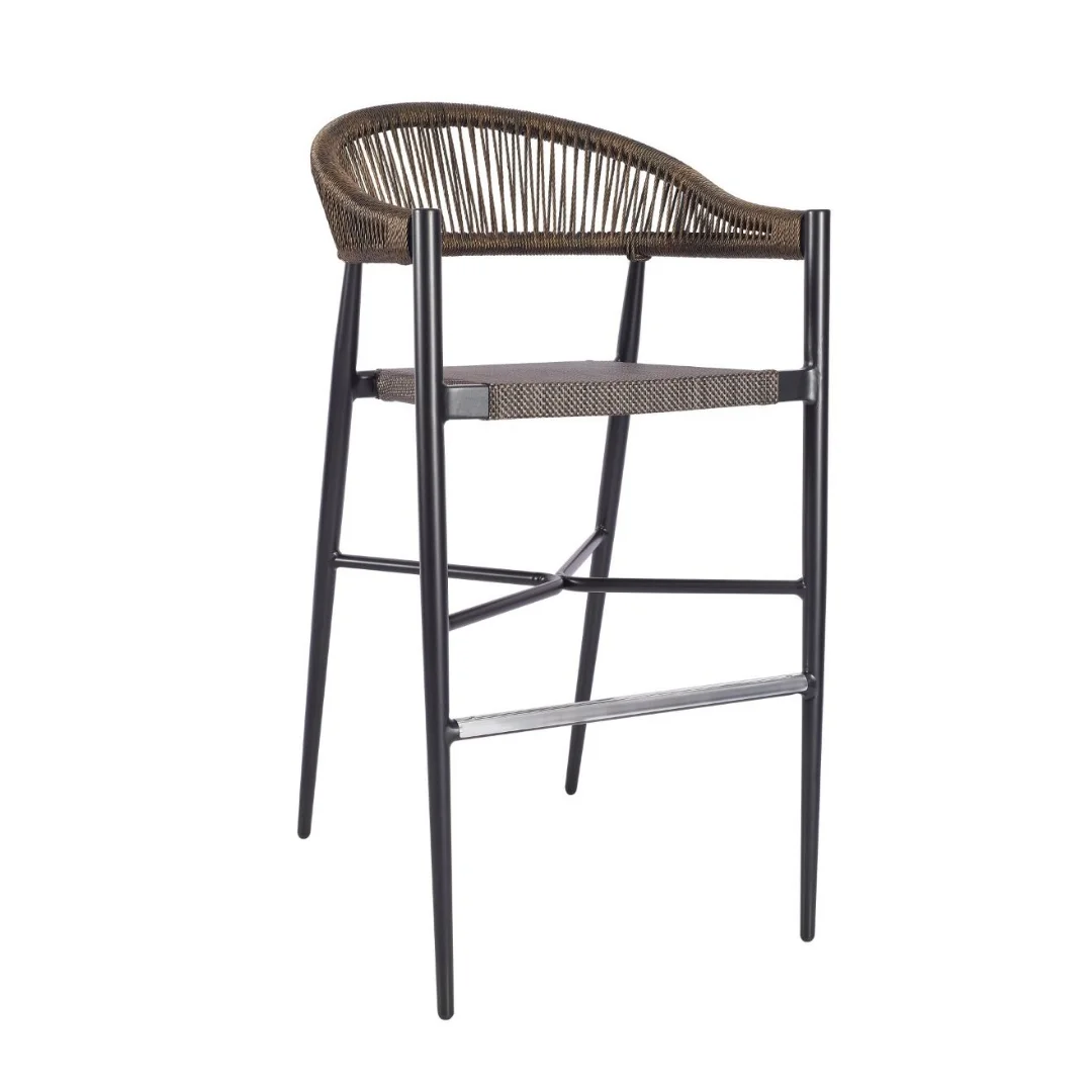 Оптовая продажа мебель из ткани для столовой уличный барный стул высокий ротанга Плетеный дома на открытом воздухе