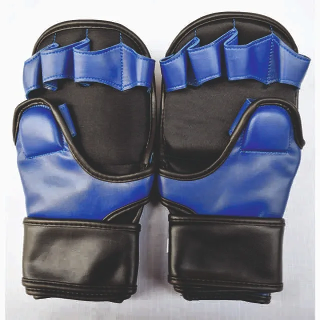REX Gel Padded Black MMA Grappling Gloves PU Leather Shooter Model USA Knockout Gloves for Strength Training MMA Sparring Glove