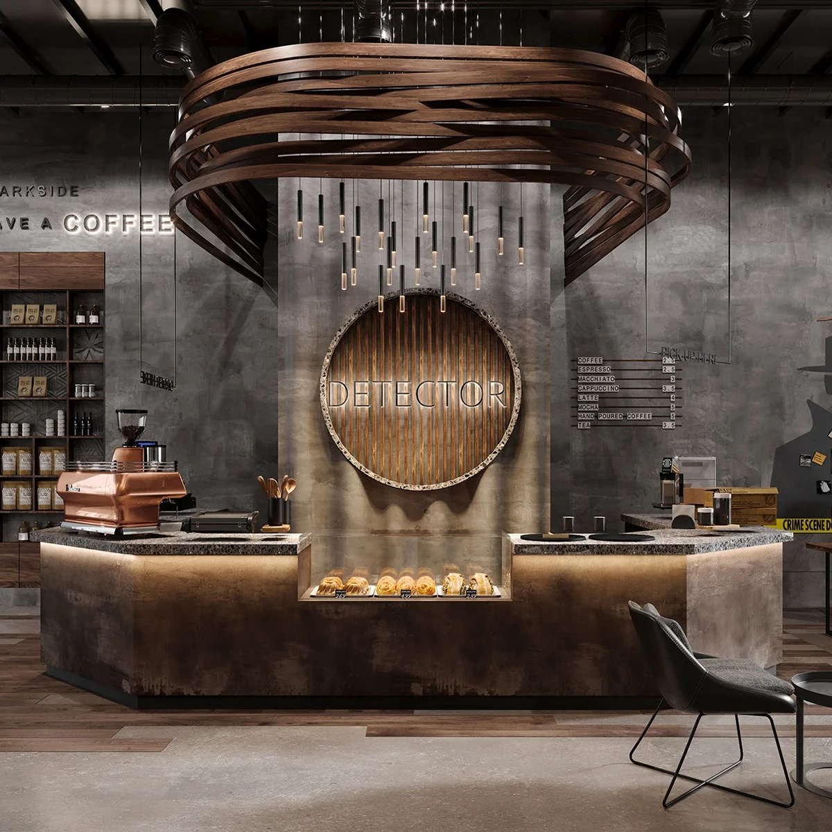 Modern coffee shop counter cafe lounge seat furniture cafe dinning table and chairs design