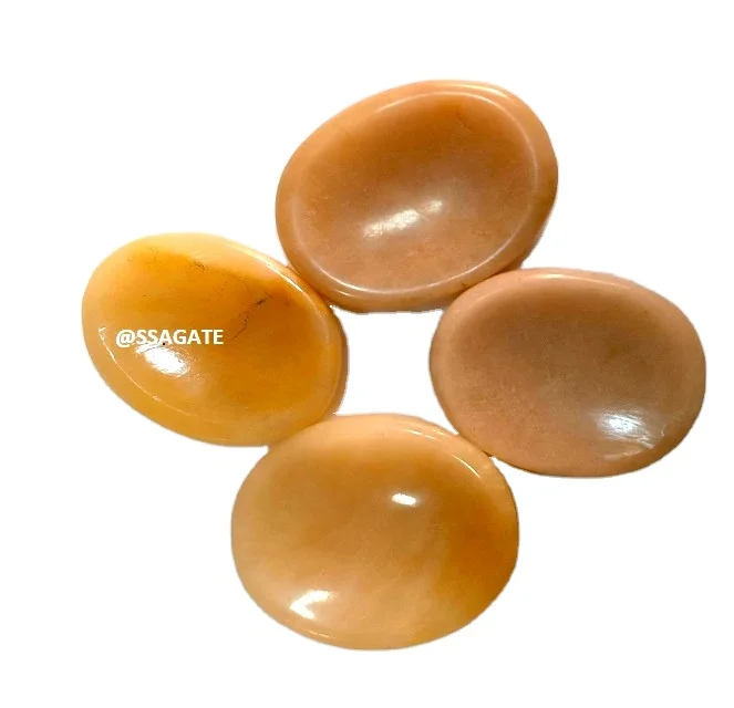 Natural Camel Jasper Crystal Worry Stone For Thumb Smooth Polished Worry Stones Mixed Gemstone Worry Stones