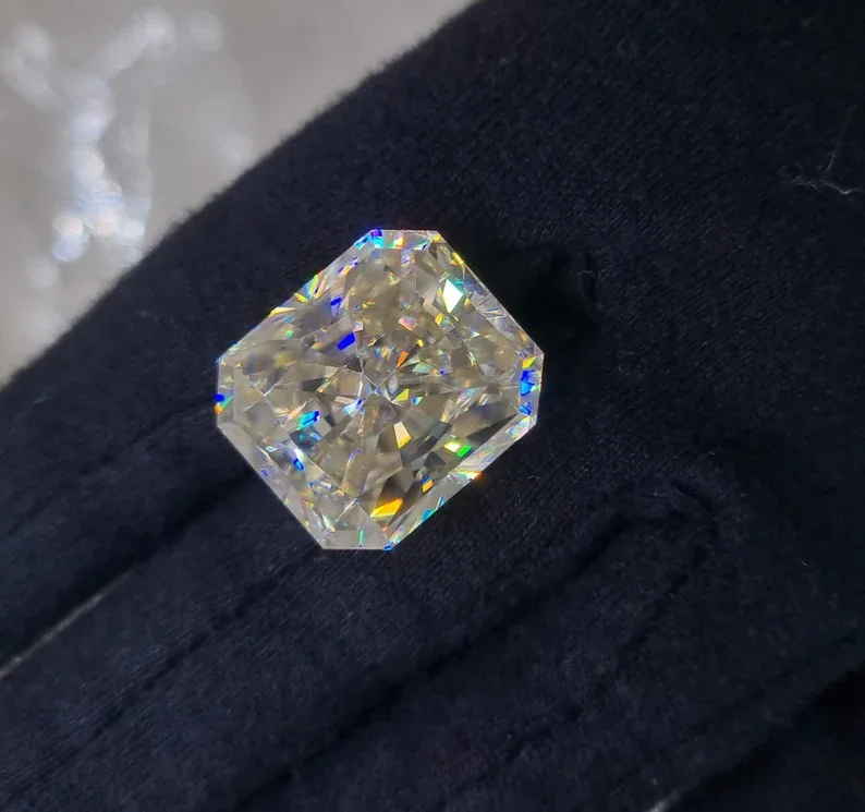 38.28 Carat Radiant Moissanite  Near White Moissanite VS SI For Moissanite Pendant & Customized Jewelry