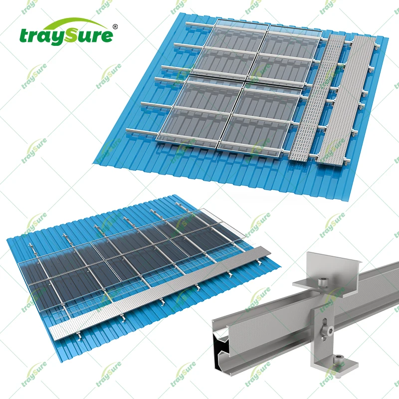 TRAYSURE Solar Mounting System Carport Parking Plant Rack Structure Rail System Roof Deck Walkway Solar Mounting System