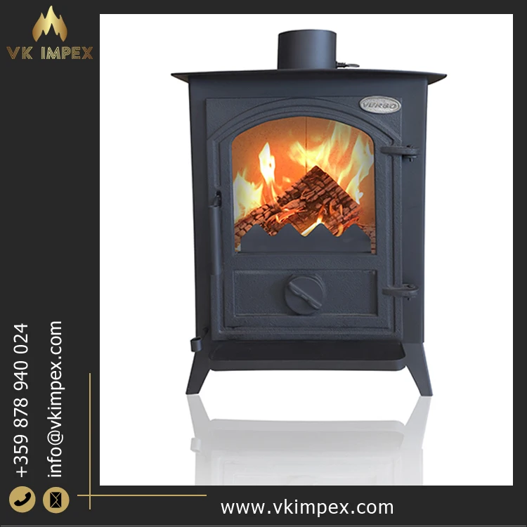 Unique Design Excellent Quality Cast Iron Door 7.5kW Nominal Heat Efficiency Wood Burning Solid Fuel Fireplaces from Bulgaria