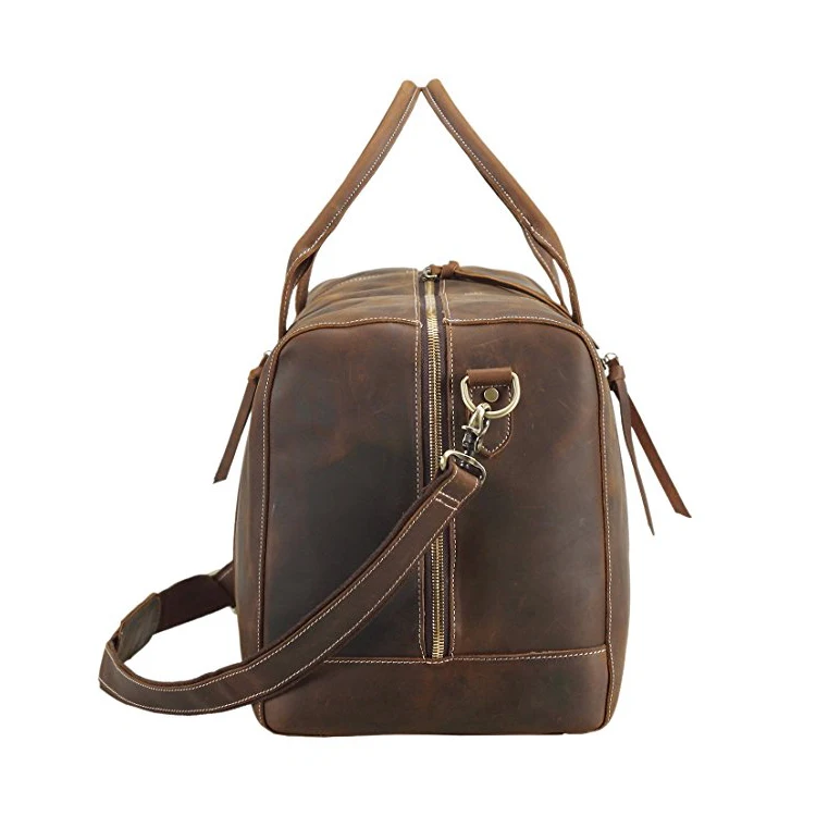 Weekend Use crazy horse  Leather Duffle Bag Travel Weekender Full Grain Gym