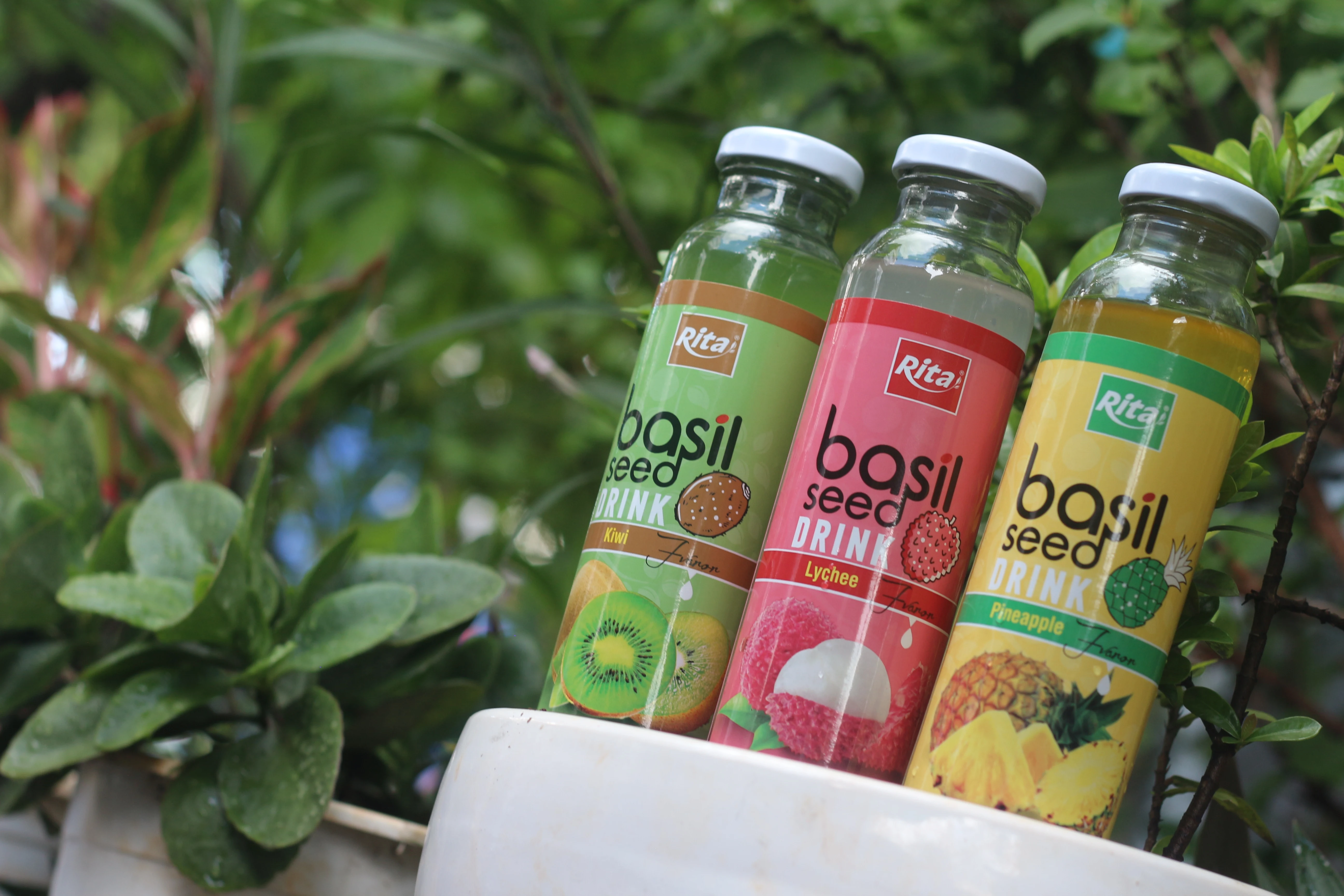 Natural Pomegranate Basil Seed Drink Glass Bottle Exported Customized Tropical Manufacturer Directory No Added sugar