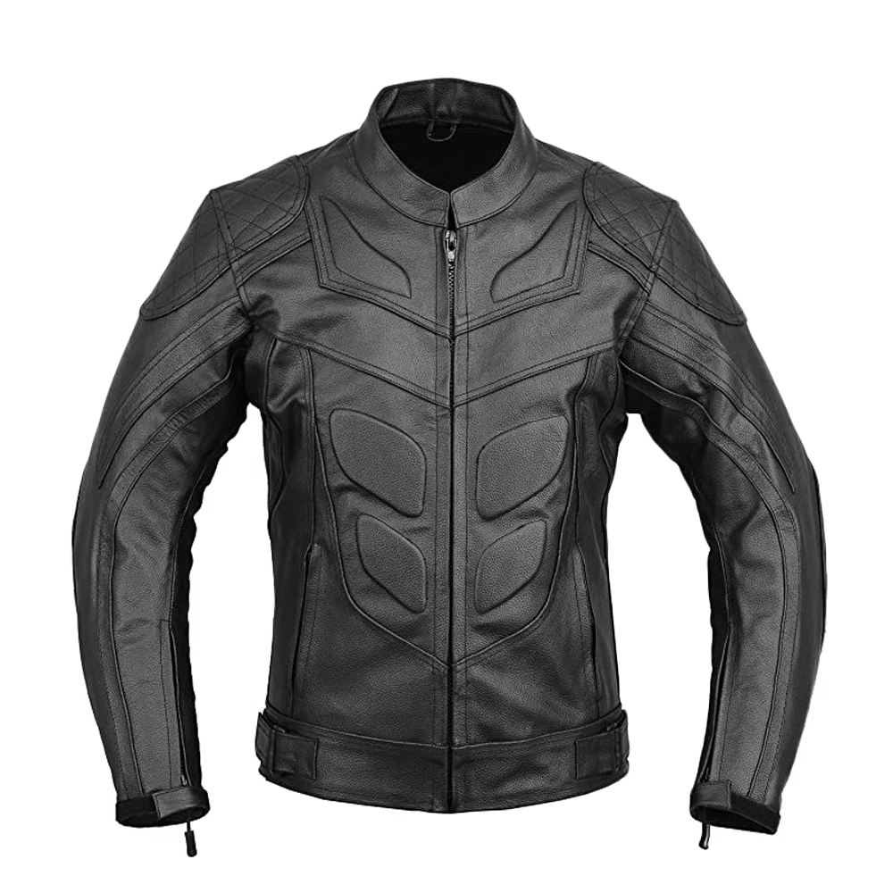 Custom men lambskin Leather Motorbike Protective Jacket wholesale price