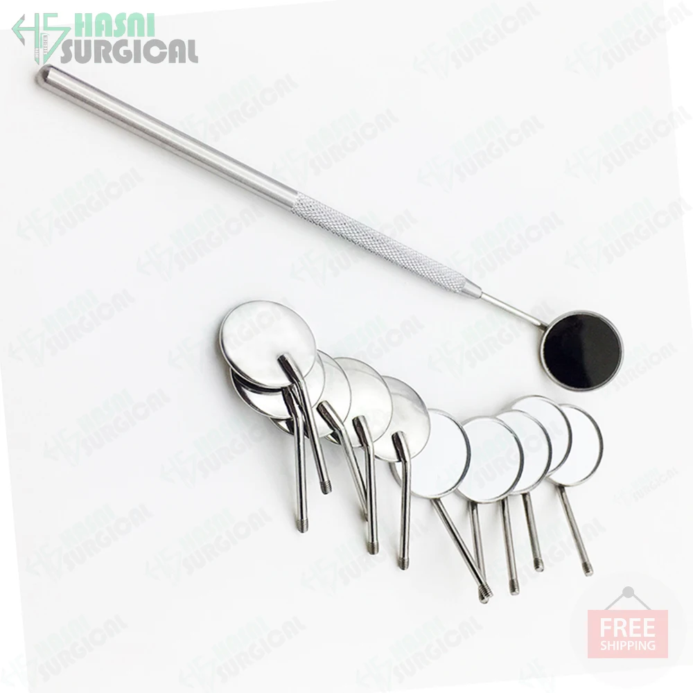 Dental Mouth Mirror Stainless Steel Dental Mirror with Handle Black White Blue Pink Yellow Manual