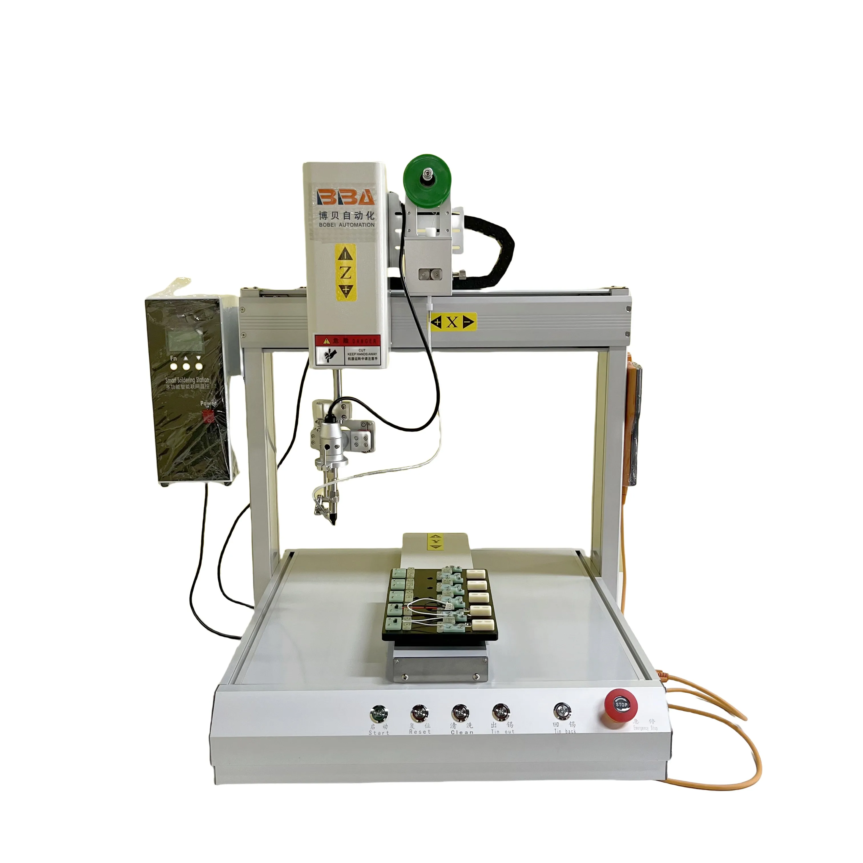 BBA dual working platform welding equipment automatic soldering machine double iron head soldering system PCB soldering robot