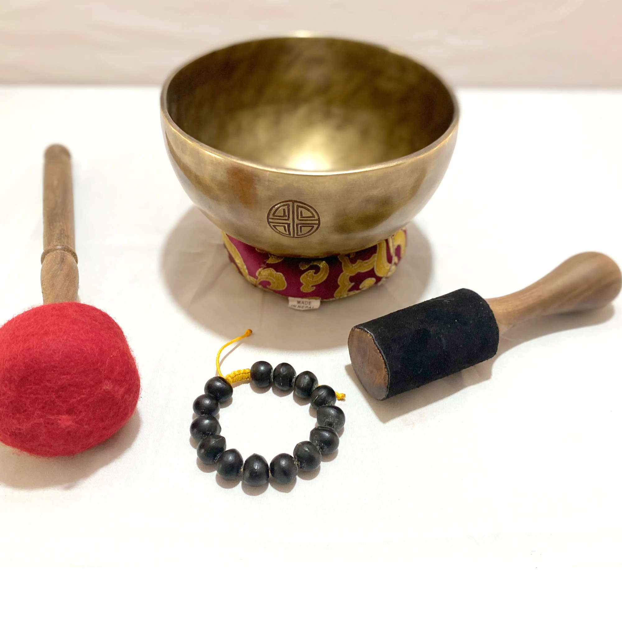 Handmade Tibetan Singing Bowl Crown Chakra Note B | Tibetan Singing Bowl from Nepal | Seven Metals Singing Bowls Crown Chakra A