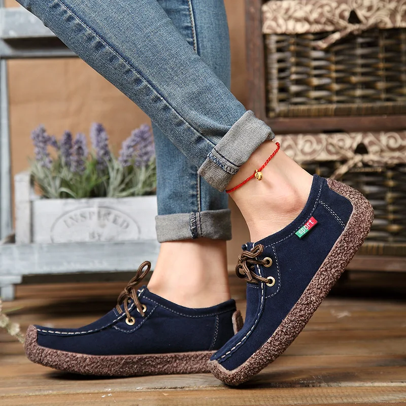 2021 autumn new design  winter casual flat snail bean shoes for women