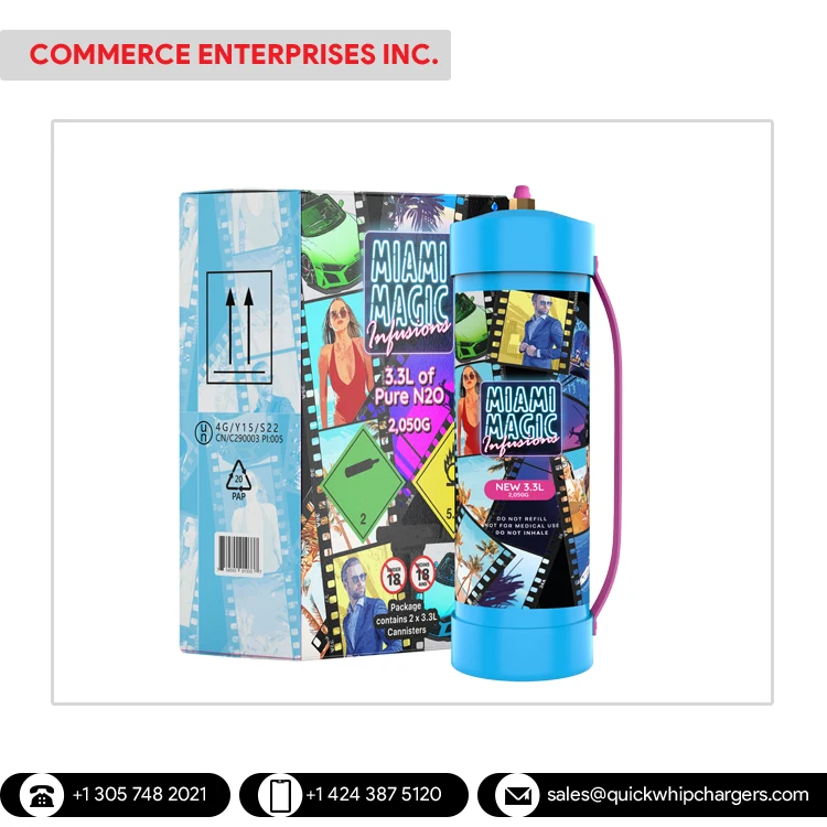 Miami Magic 3.3L Whip Up Cream Charger Cylinder for Restaurants and Bars at Low Market Price from Top Listed Supplier