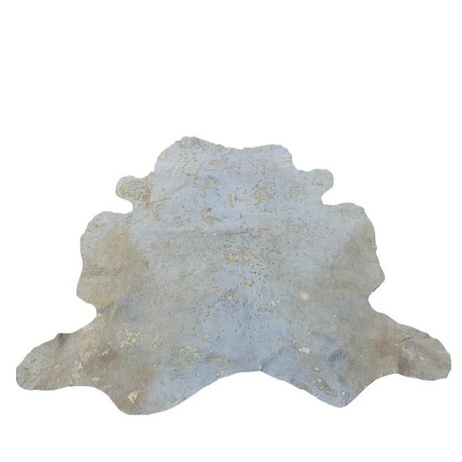 Natural cow Cowhide Acid Washed Hair on Handmade Cowhide cream/gold anti slip Area Rug for modern indoor and outdoor decoration