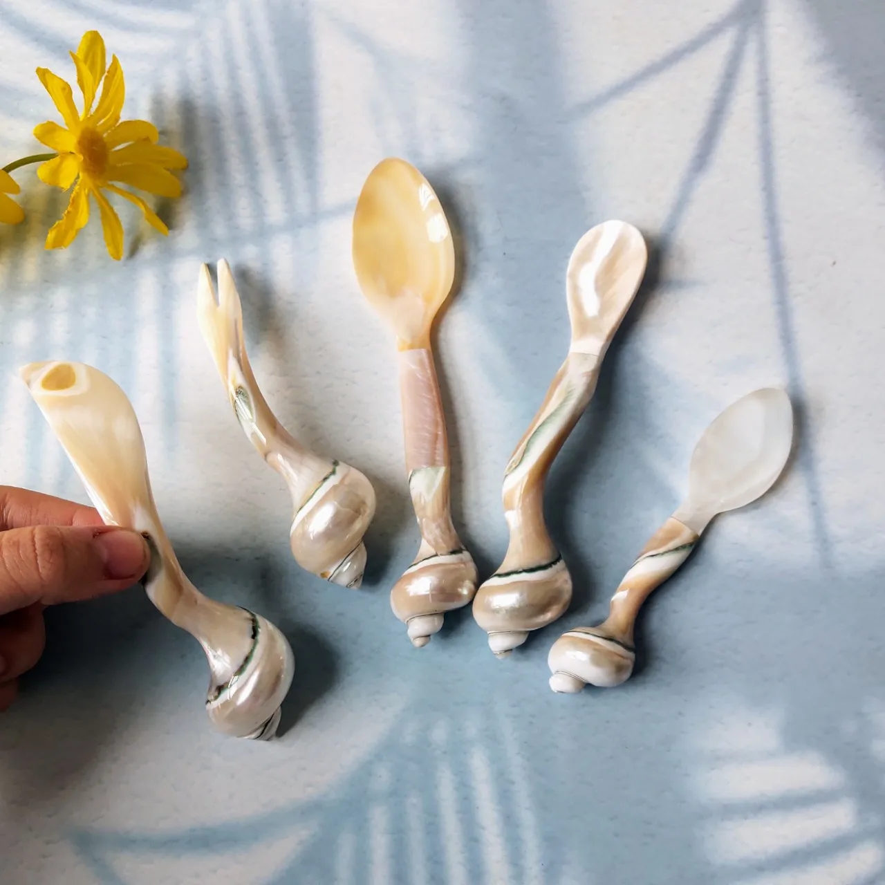 Customized Logo Factory Manufacturer Snail Handle Mother Of Pearl Spoon, Caviar Spoon Serving High Quality By Vitrapro