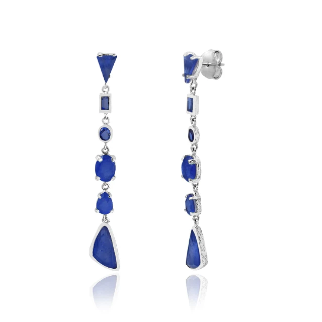 fashion new design emerald quartz earrings 925 sterling silver gemstone drop earring jewelry for women