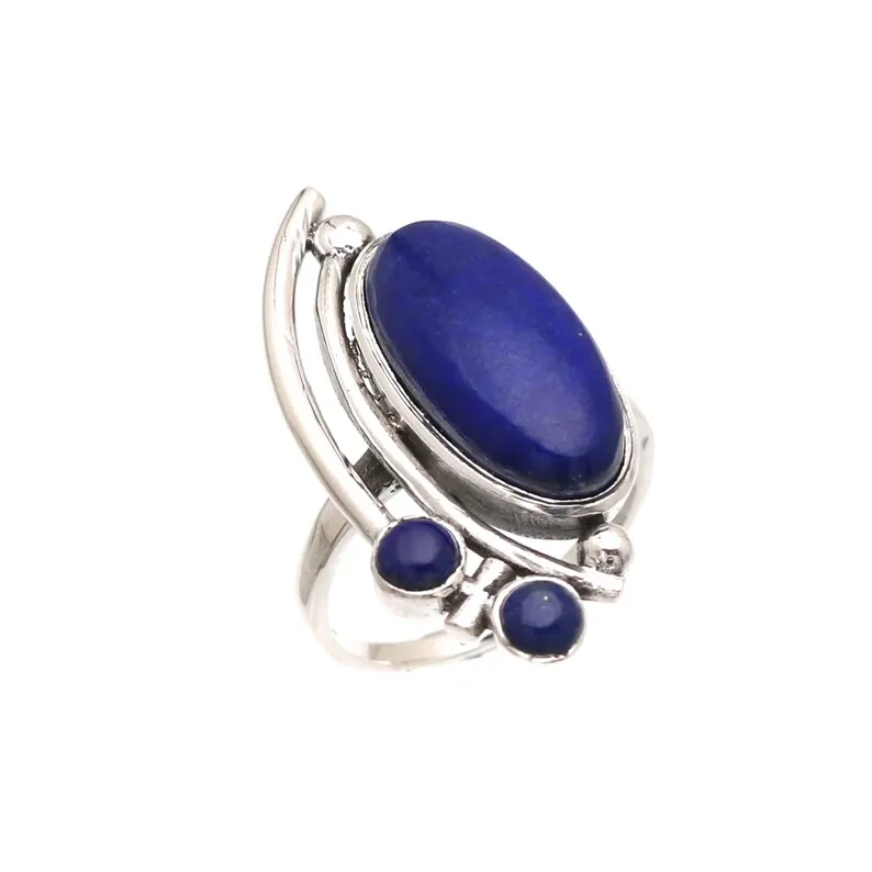 Fashionable Trendy Handmade 925 Sterling Silver Natural Gemstone Ring Indian Wholesale Silver Jewelry Eternity Vermeil Rings OEM