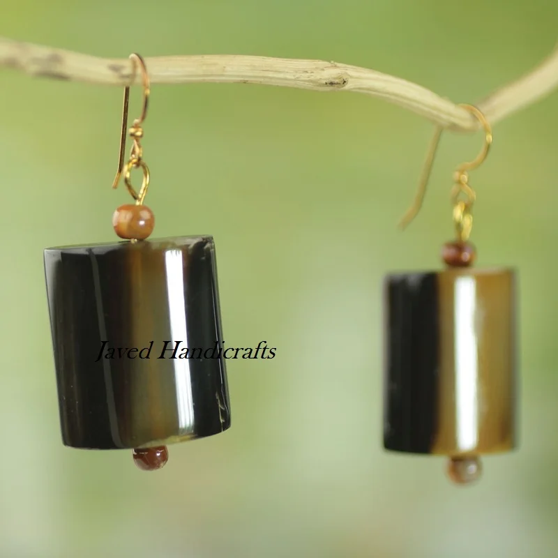 Buffalo Horn Natural Hoop Earring New Design Natural Shade Custom Shape Drop Earrings set for Girls fashion