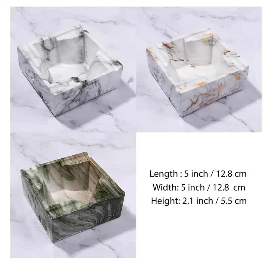 MarbleGlow Creative Ashtray  Luxury Home Ornament with Customizable Logo for Living Room Style