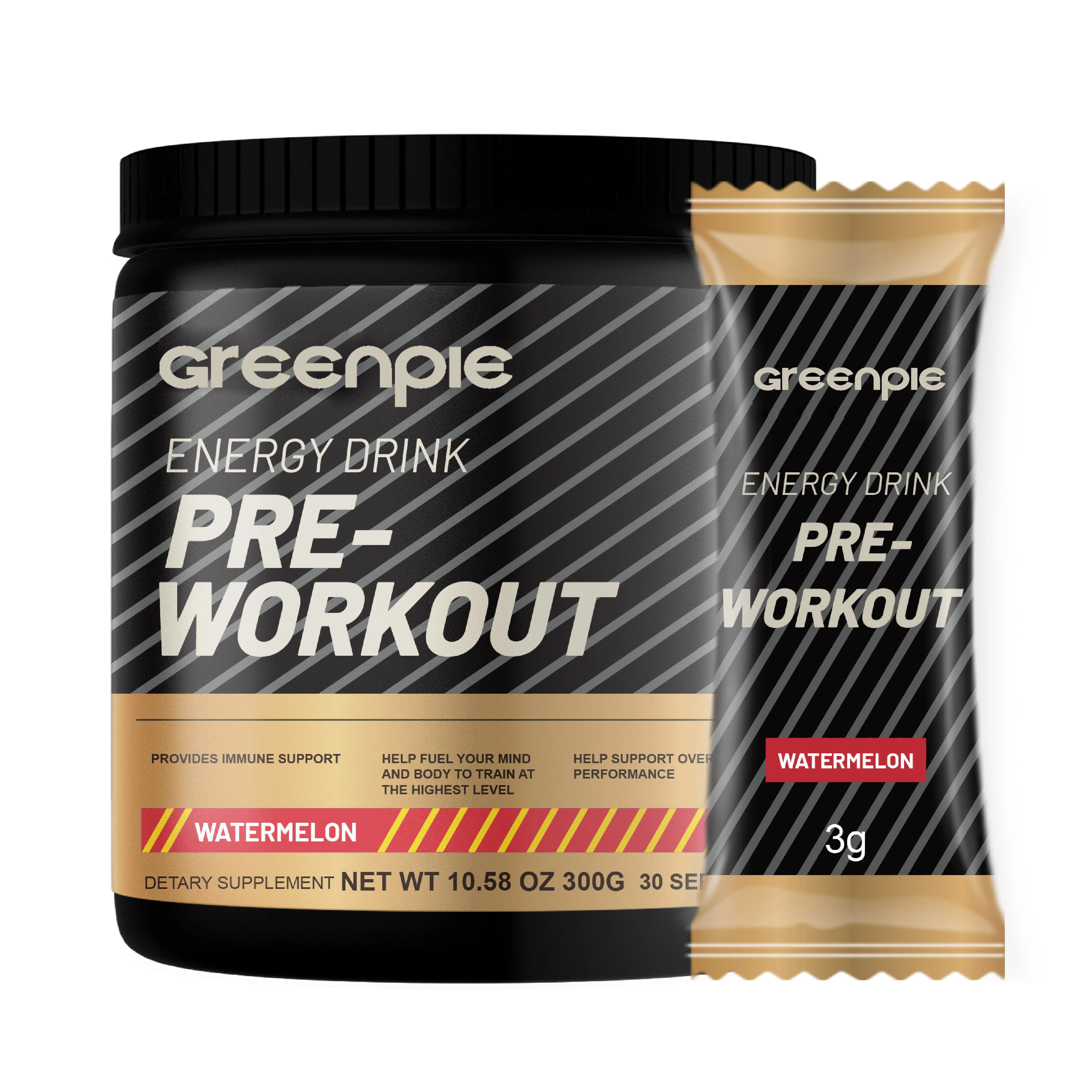 Greenpie Gold Standard Pre Workout Sports Nutrition Bcaa Creatine Beta-Alanine and Caffeine Preworkout Powder