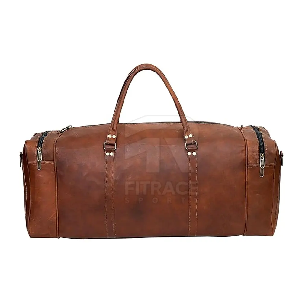 Outdoor Factory Made Leather Travel Bag Wholesale Low Moq Luggage Leather Travel Bag For Men
