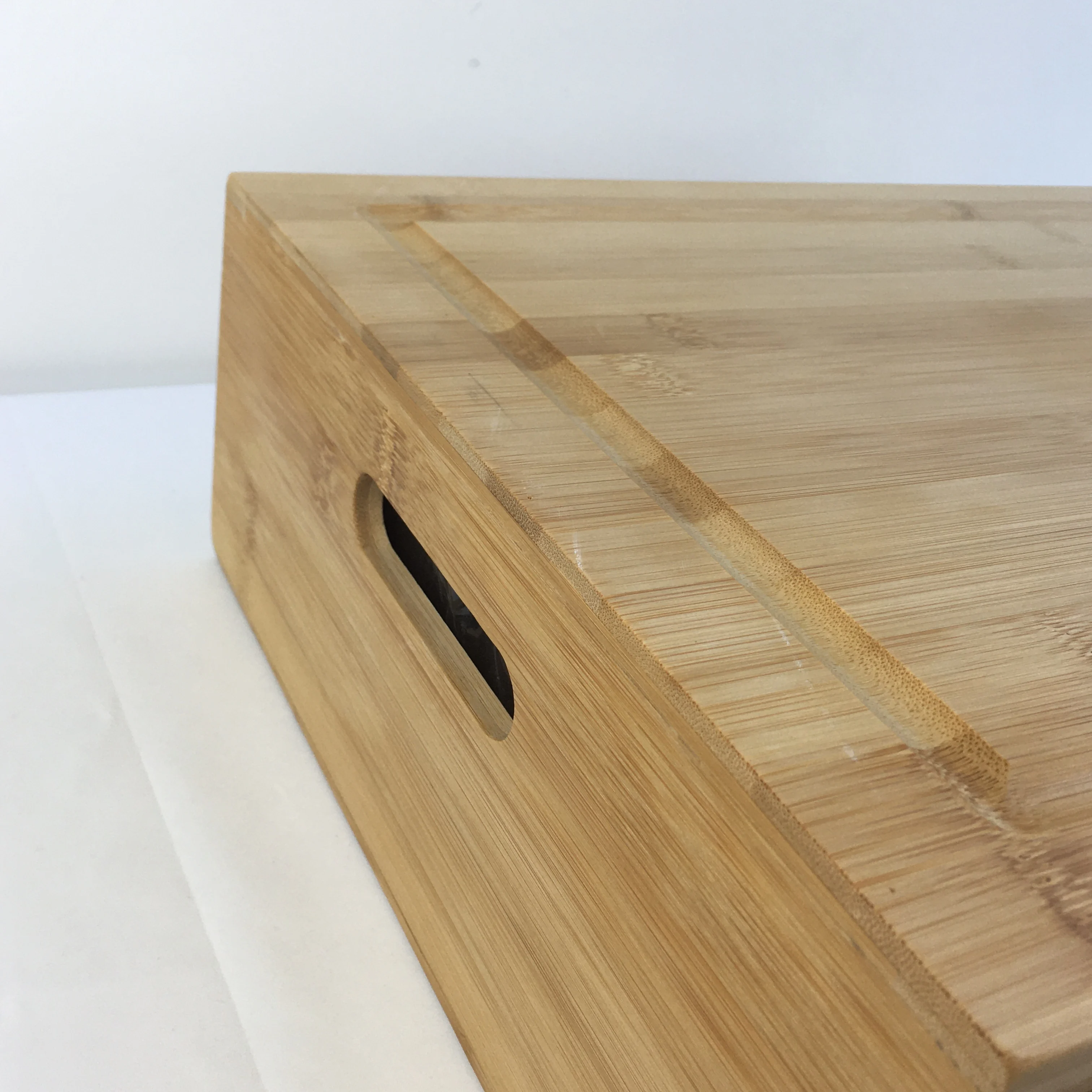 Large Bamboo Cutting Board With 4 Drawers Bamboo Lids Chopping Board With Handles