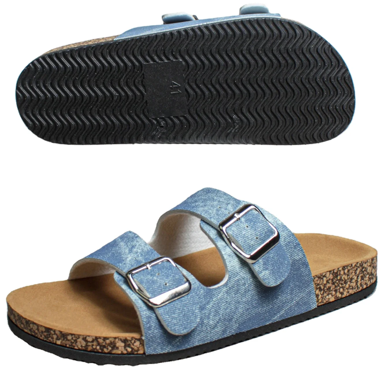 HelloSport  Custom Women Leather Buckle Decor Sandals Fashion Summer Flat Sandals