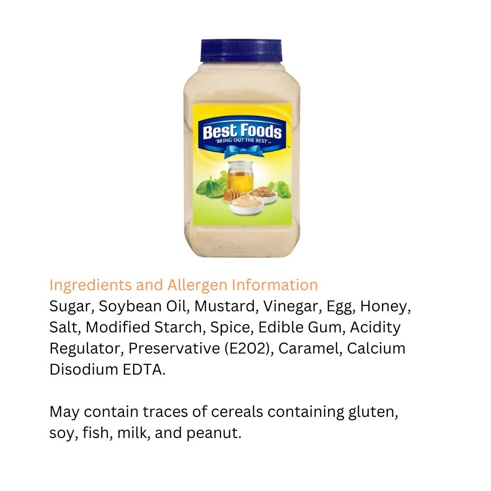 Bring our the Best World Number 1 Mayonnaise Brand Best Foods Honey Mustard Dressing 2.5L
