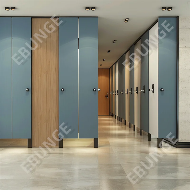 EBUNGE HPL Laminate Phenolic Board Waterproof Public Toilet Bathroom Partition Kids WC Divider Screen