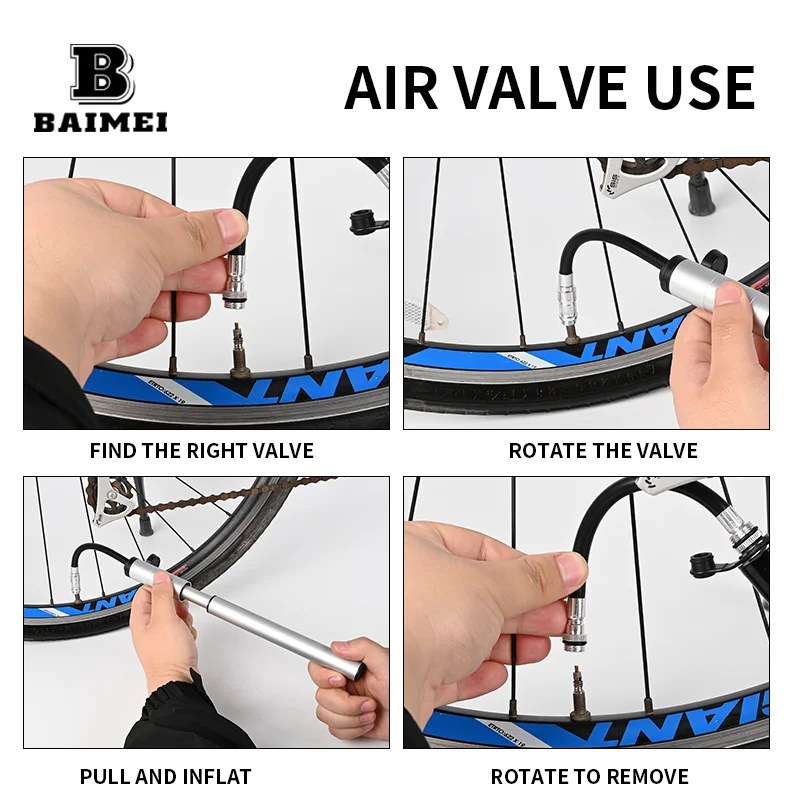 BM New image air pump suitable for electric scooter mini portable bicycle pump skateboard tire inflator electric scooter pump