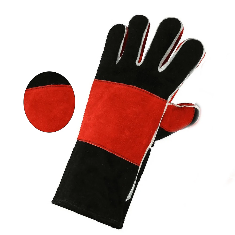 High Quality Breathable Fire-Resistant Leather Gloves for Daily Safety Work Welding Mittens