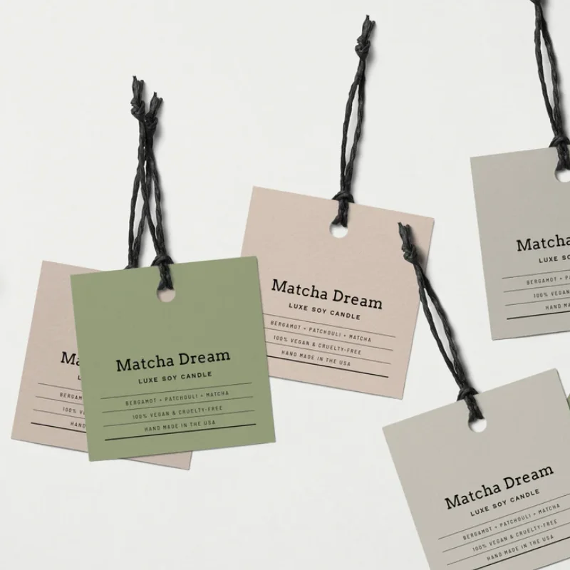Personalized Retail Tags Diy art craft hang tag matte special card paper Swing Tag for bottle candle gift wedding candy box