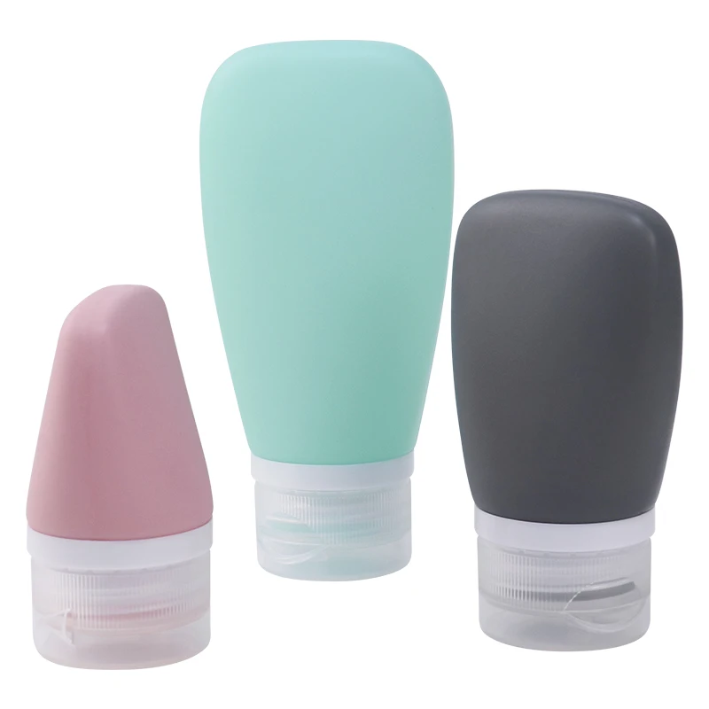 60/90ML Portable Leakproof Silicone Squeeze Shampoo Bottles Lotion Dispenser Refillable Toiletry Container Bottle Travel Set Kit