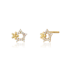 9K,10K,14K,18K solid gold stud earrings small earrings for kids - HTJ brand Vietnam jewelry manufacturer BTPTB332