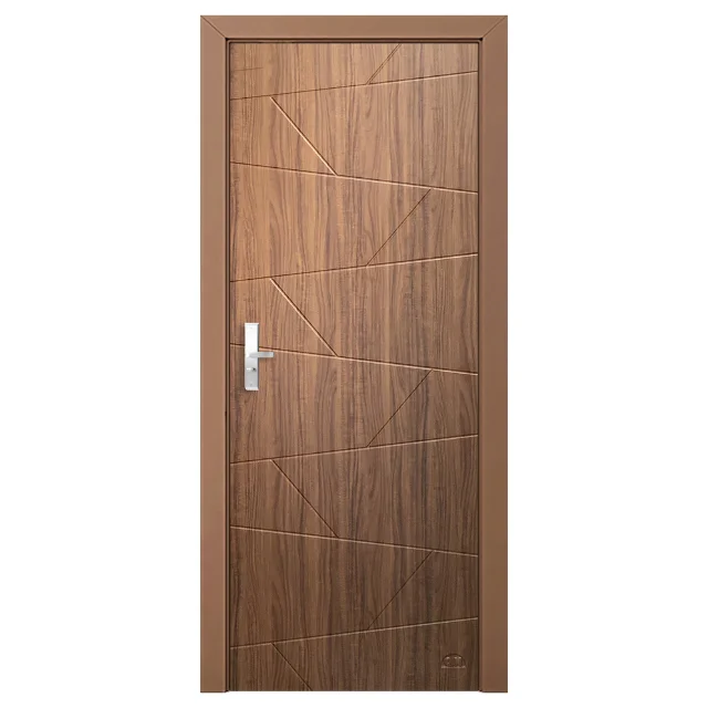 Home Modern Design MDF Door Solid Exterior Office Furniture Plywood Veneer Security Entry Door Interior Locks Sliced Solid MDF