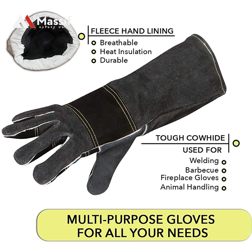 Customizede size leather welding work gloves
