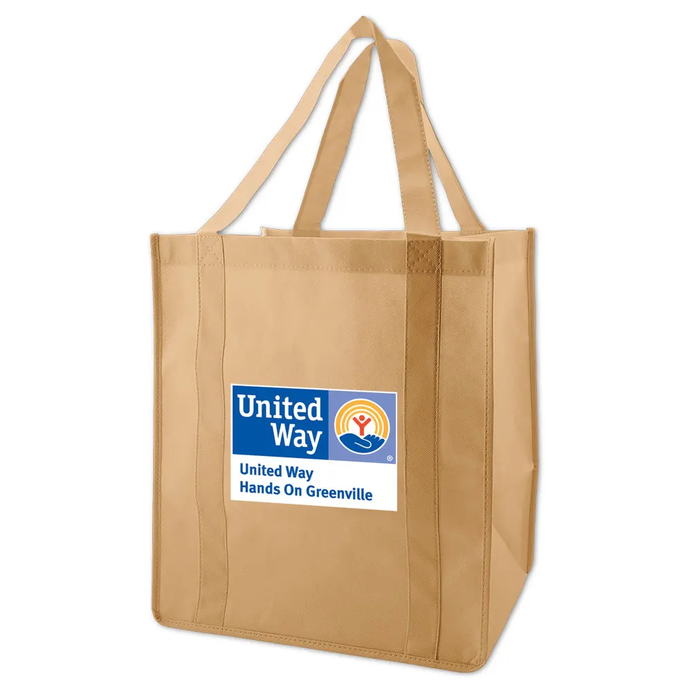 Custom Logo And Color Printed PP Non Woven Bag Grocery Eco Friendly Reusable No laminated Fabric