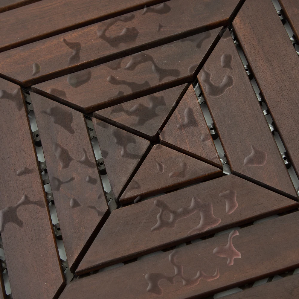 FGW-08SRS Acacia Wood Interlocking Deck Tile for Home Balcony Entry Back Yard Garden Landscaping & Decking for Home Decoration