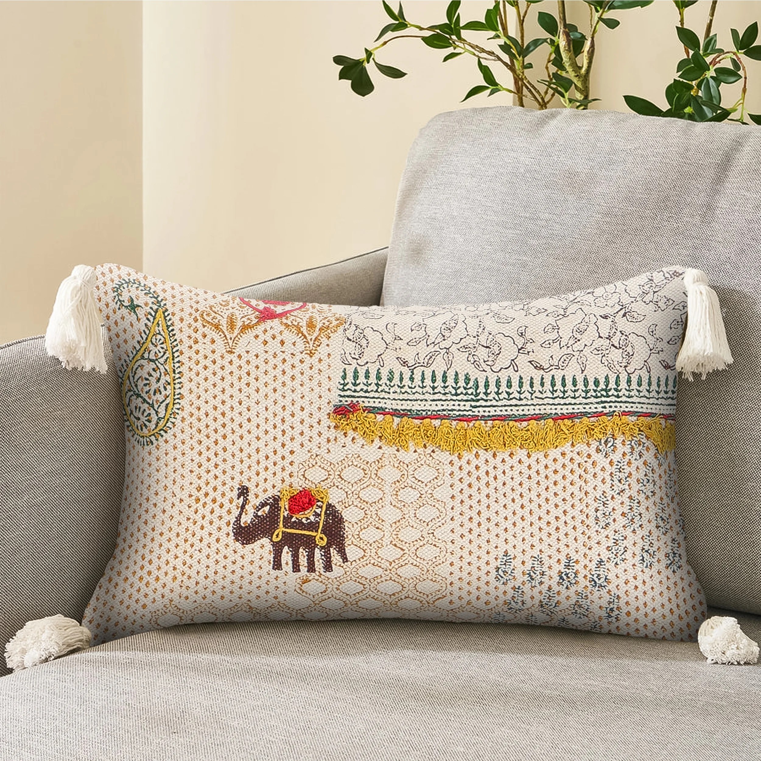 Make Me Smile Pillow Embroidered cushion cover Outdoor Garden Sofa Cushion cover 100% Cotton cushion cover