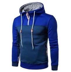 Wholesale hoodies OEM Fashion Clothing Blue Cotton Winter Wholesale Pullover half zip side fashion zips Fleece Men s Hoodies