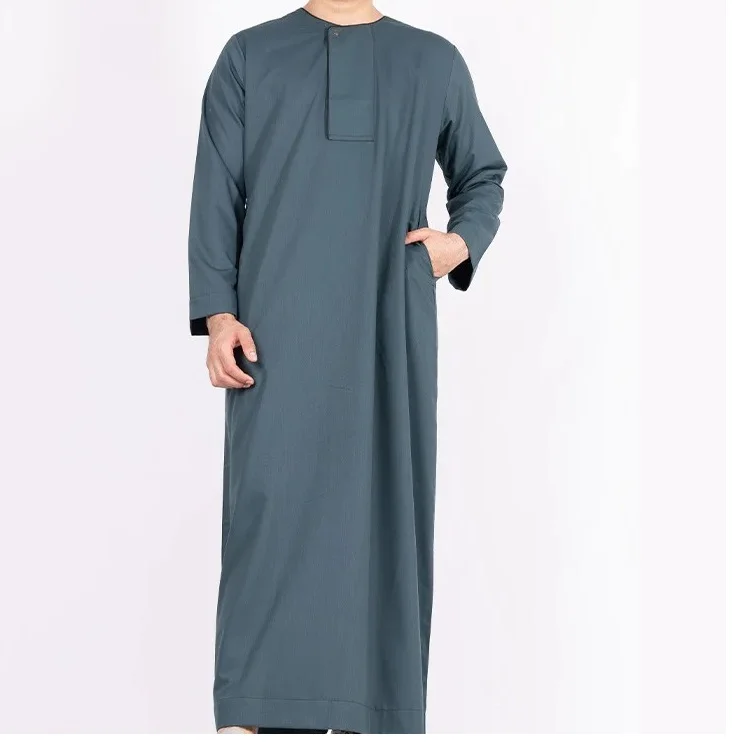 Al Daffah Thobes Fashion Print Islamic Muslim Dress Traditional Simple Casual Hot Selling Wholesale Mens Gents Thobes Breathable