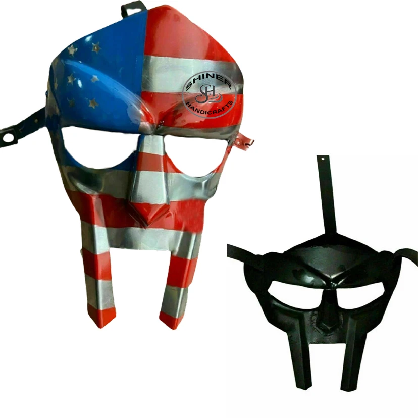 MF Doom Roman Gladiator Mask Mad-Villain Viking Steel Armor Face Mask Medieval Re-Enactment Hand-Forged Stander Size Halloween