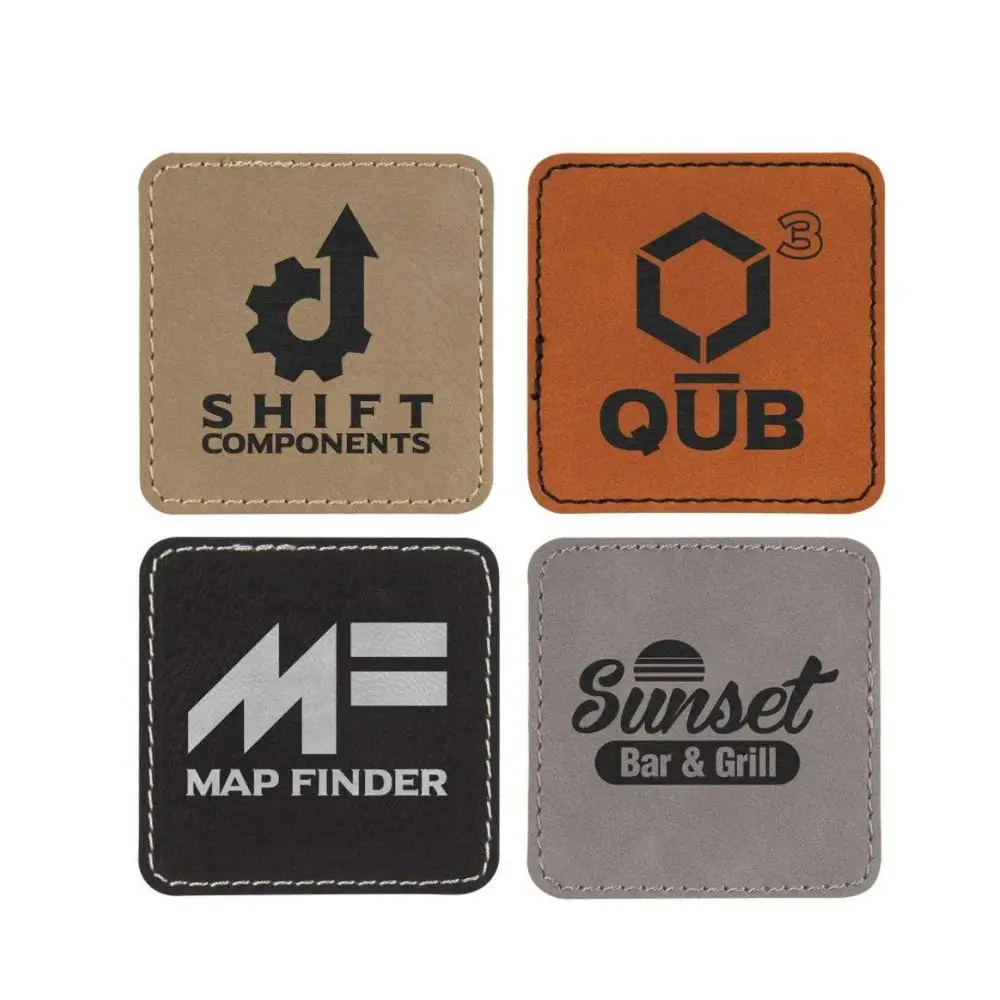 custom logo debossed sports baseball cap hat heat press leather patch