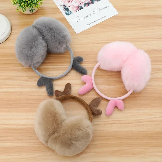 Trendy Fashionable Stylish Soft Cozy Fluffy Plush Winter Earmuff With Customized Accessories