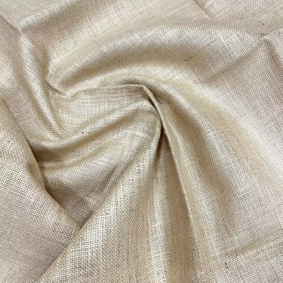 100% Natural Eco-Friendly 14/15 Laminated Jute Fabric Woven Knitted Handicraft Bag with Printed Pattern for Upholstery