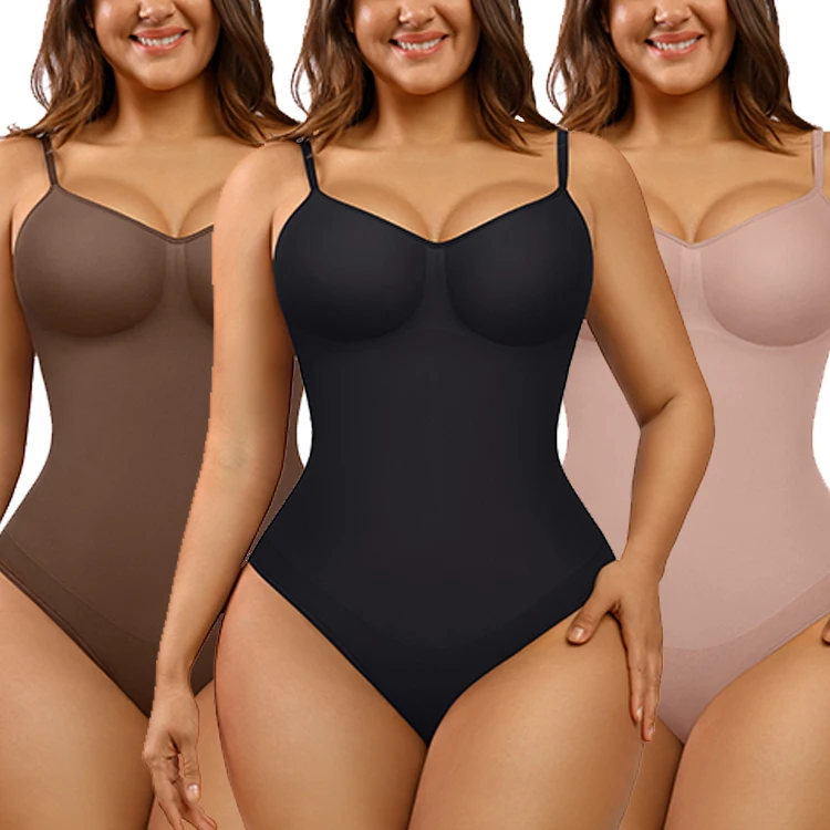 wholesale ladies seamless shapewear full body shaper for women tummy control sculpting Thong Bodysuit